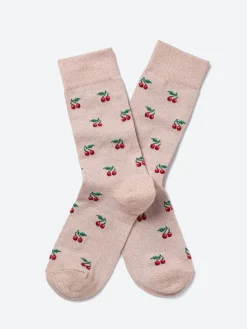 Royalties Paris - Cherry Metallic Socks in Poudre