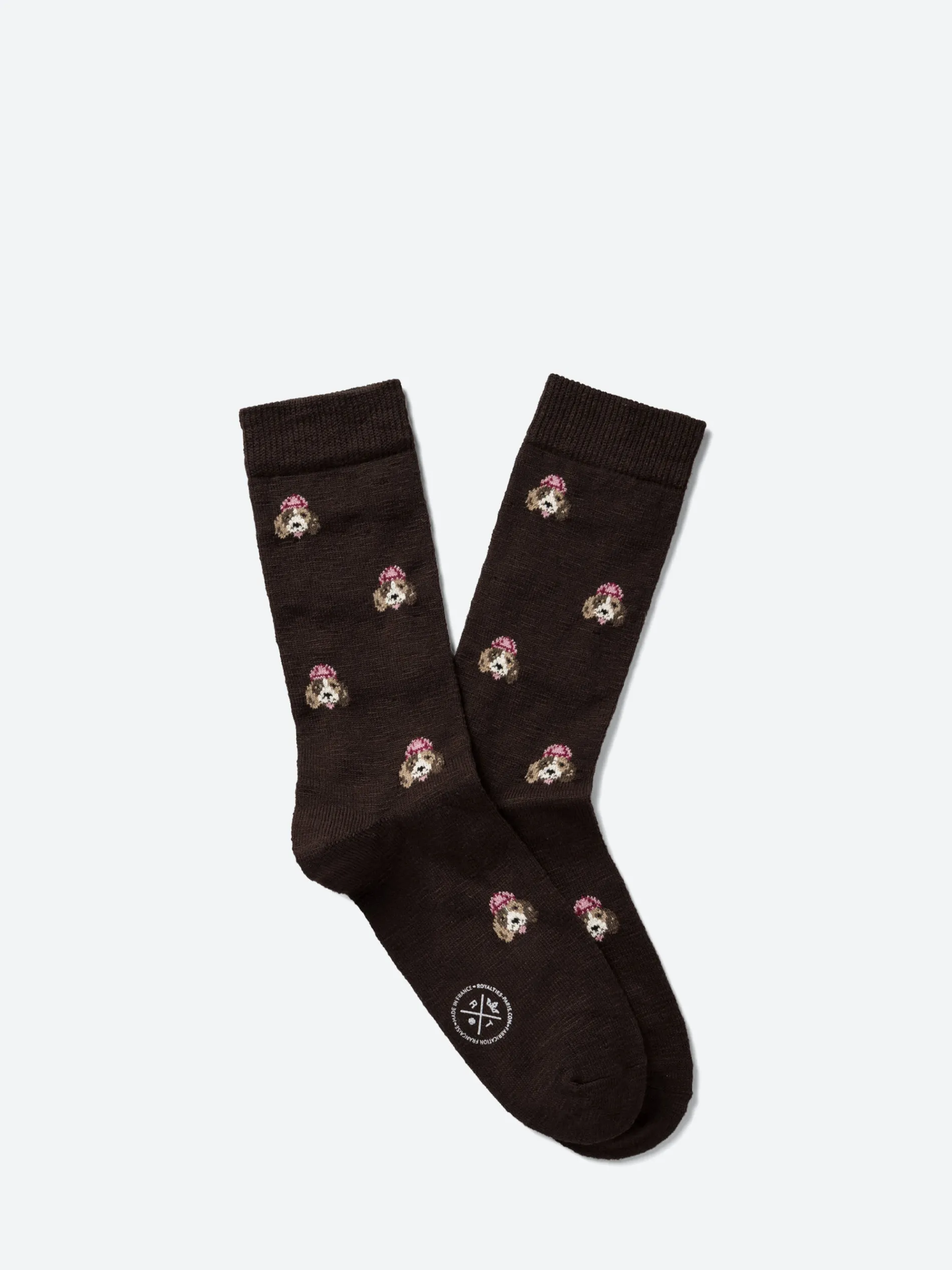 Royalties Paris - Elliot Beagle Socks in Chocolat