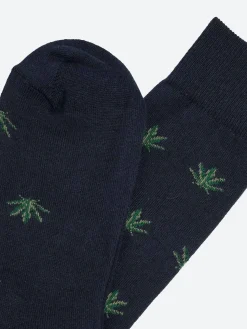 Royalties Paris - Ganja Hemp Leaf Sock in Marine