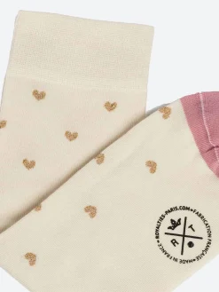 Royalties Paris - Suzie Heart Sock in Or/Pink