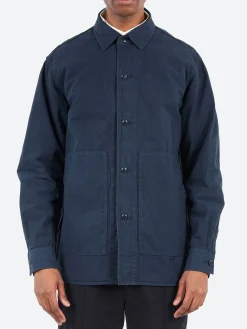 Sage de Cret - CO/HEMP Weather Shirt Jacket in Navy