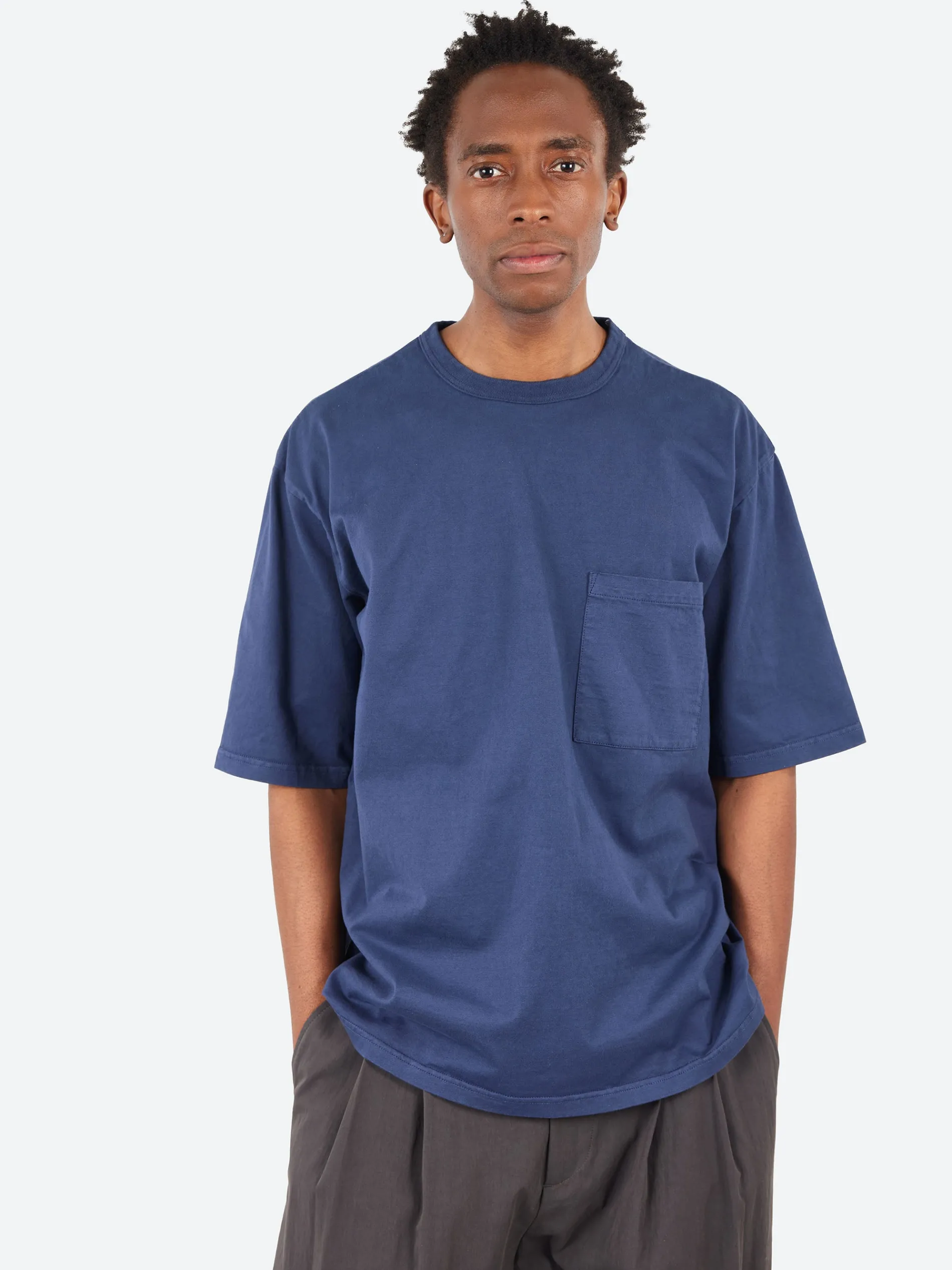 Sage de Cret - Max Weight Jersey Crew Neck Short Sleeve T-Shirt in Navy