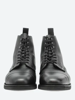 Sanders - Florence Cap Toe Derby Boot in Black Grain
