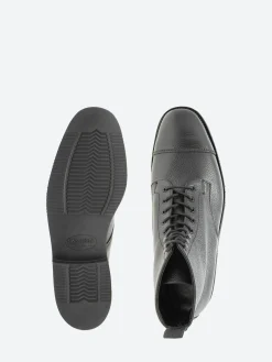 Sanders - Florence Cap Toe Derby Boot in Black Grain