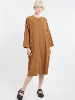 Sarahwear - Corduroy Henley Dress in Beige