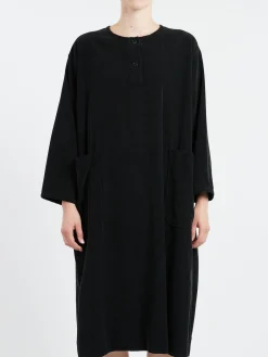 Sarahwear - Corduroy Henley Dress in Black