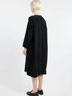 Sarahwear - Corduroy Henley Dress in Black