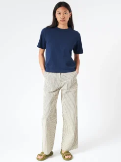 Sarahwear - Denim Carole Pant in Hickory Stripe (Ecru)
