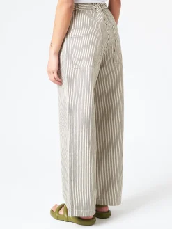 Sarahwear - Denim Carole Pant in Hickory Stripe (Ecru)