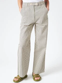 Sarahwear - Denim Carole Pant in Hickory Stripe (Ecru)