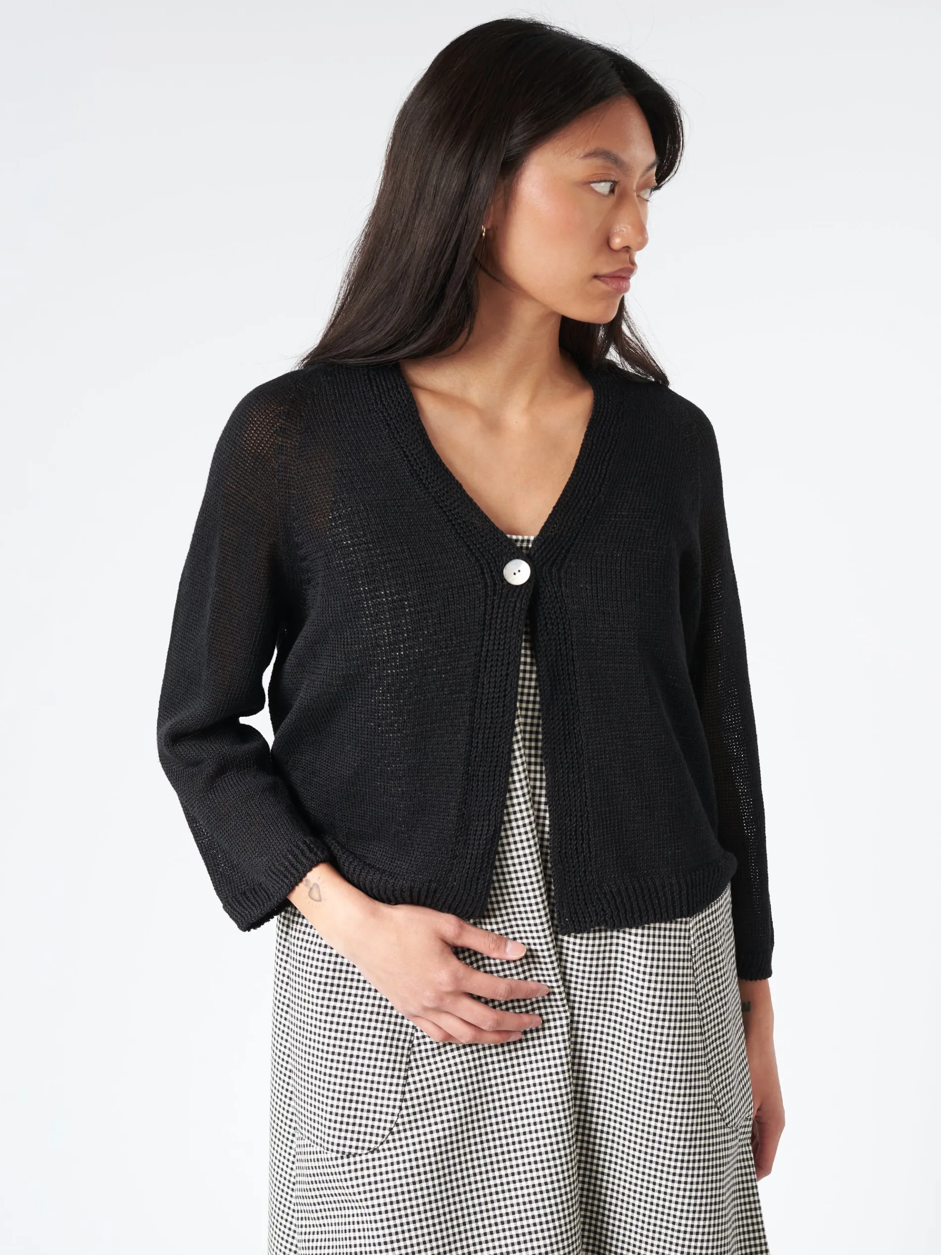 Sarahwear - Linen Knit Cardigan in Black