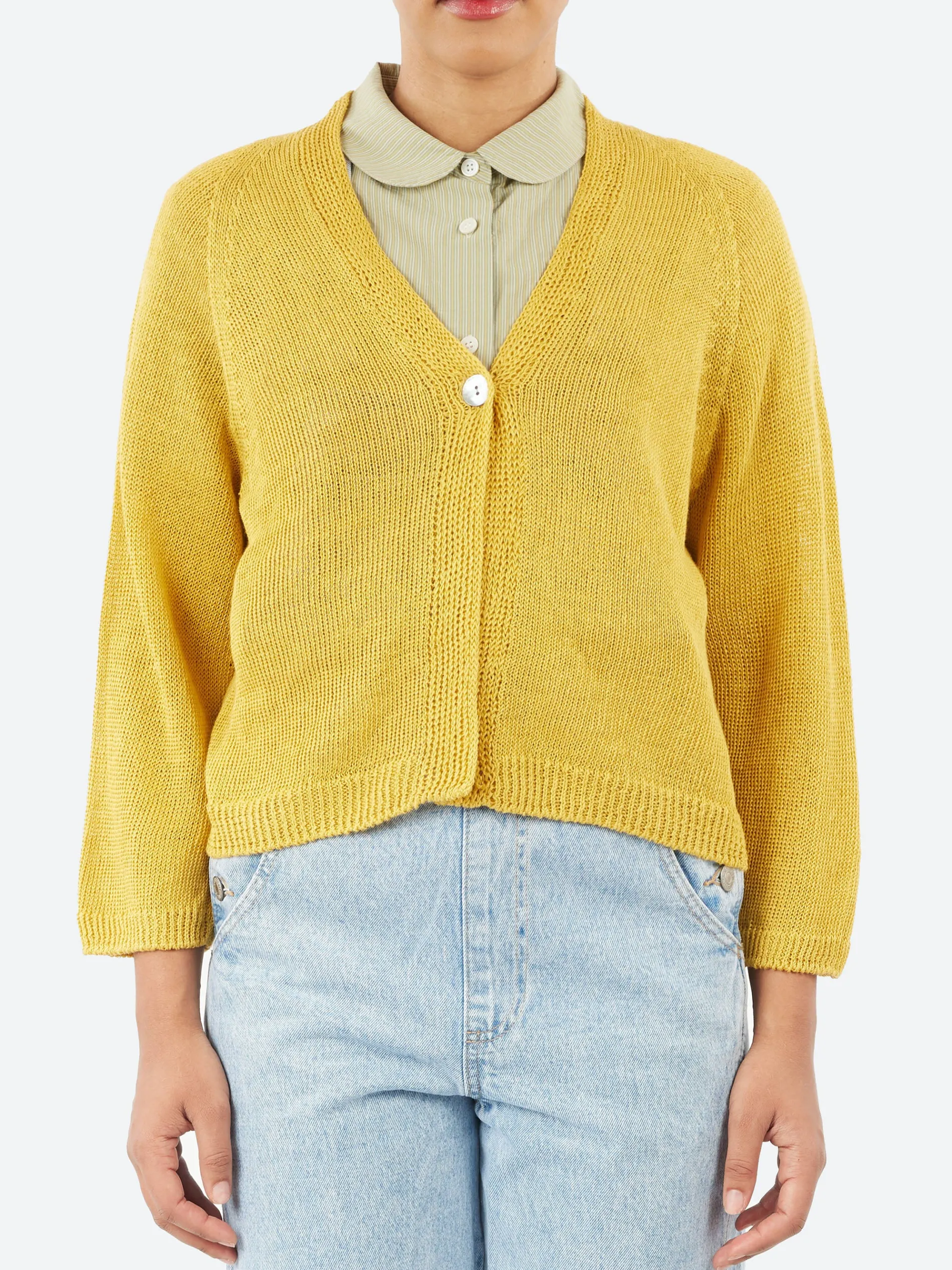 Sarahwear - Linen Knit Cardigan in Yellow