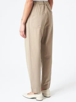 Sarahwear - Weather Cloth Tapered Tuck Pants in Beige