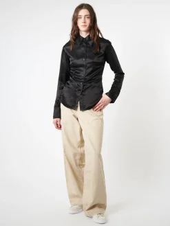 Silk Blend Button-Up Shirt