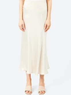 Silk Laundry - Long Bias Cut Skirt in Hazelnut