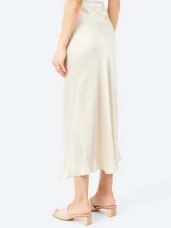 Silk Laundry - Long Bias Cut Skirt in Hazelnut