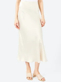 Silk Laundry - Long Bias Cut Skirt in Hazelnut