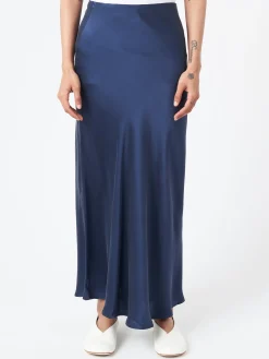 SILK LAUNDRY - Long Bias Cut Skirt in Midnight