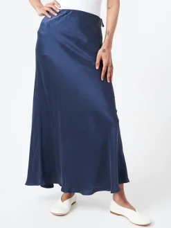 SILK LAUNDRY - Long Bias Cut Skirt in Midnight