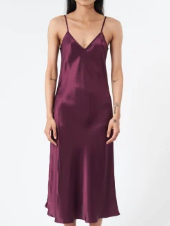 SILK LAUNDRY - 90s Slip Dress in Blood Plum