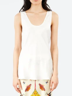 Silk Laundry - Scoop Neck Tank in White