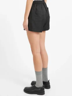 Silk Laundry - Twill Slouch Shorts in Black