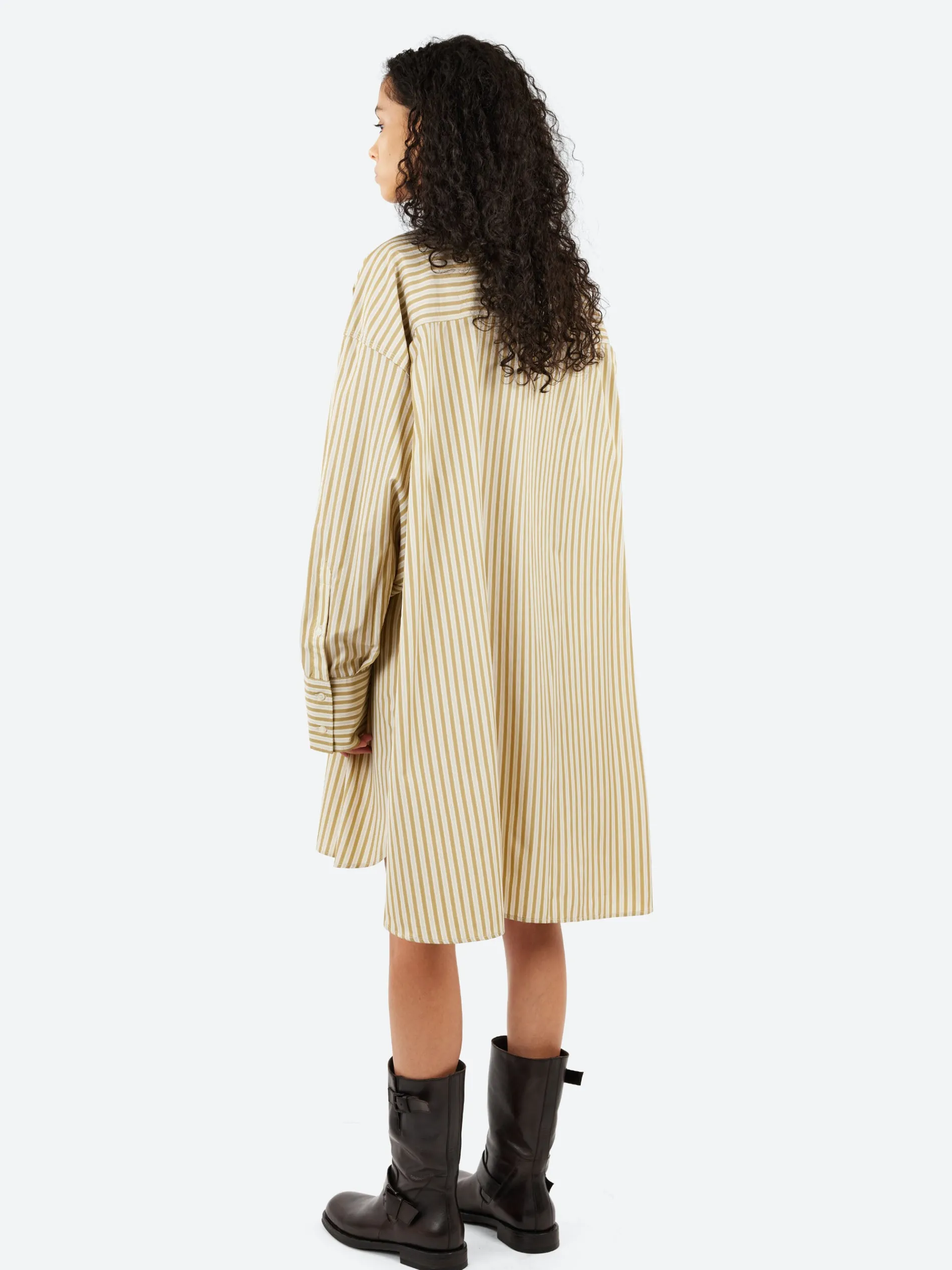 Soeur - Diane Dress in Beige and Ecru