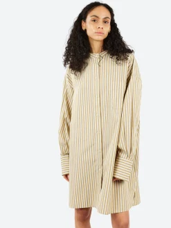 Soeur - Diane Dress in Beige and Ecru