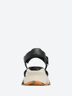 SOREL - Kinetic Impact Y-Strap High Wedge Sandal in Black and Chalk