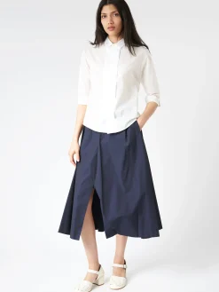 Stephan Schneider - Digon Blouse in White Tonal Pinstripe Cotton