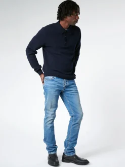 Sunspel - Lambswool Polo Shirt in Dark Navy