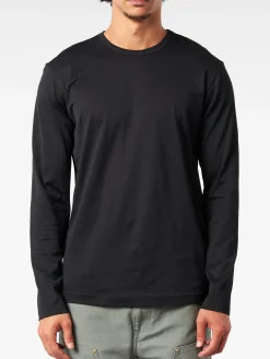 Sunspel - Long Sleeve Classic T-Shirt in Black