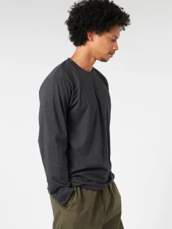 Sunspel - Long Sleeve Riviera Midweight T-Shirt in Charcoal