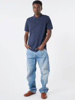 Sunspel - Pique Polo Shirt in Navy