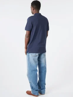 Sunspel - Pique Polo Shirt in Navy