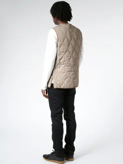 TAION - Military Crew Neck Down Vest in Light Mocha
