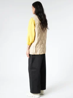 TAION - Military Crew Neck Down Vest in Cream