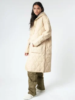 TAION - Military Hood Long Down Coat in Cream