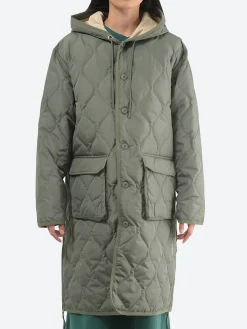 Taion - Military Hood Longdown Coat in Olive (Green)