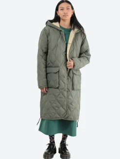 Taion - Military Hood Longdown Coat in Olive (Green)
