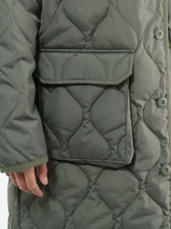 Taion - Military Hood Longdown Coat in Olive (Green)