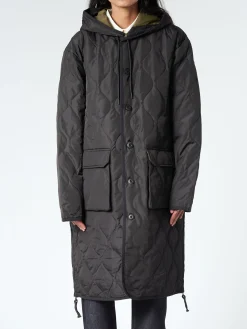 TAION - Military Hood Long Down Coat in Black