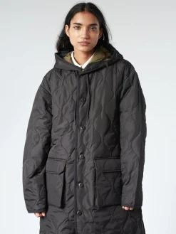 TAION - Military Hood Long Down Coat in Black