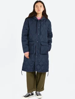 TAION - Military Hood Long Down Coat in Dark Navy