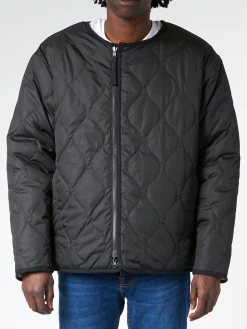 Taion - Military Reversible Crew Neck Down Jacket in Black and Cream