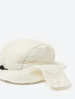 TAION - Mountain Reversible Down X Boa Warm Cap in Ice Gray and Ivory