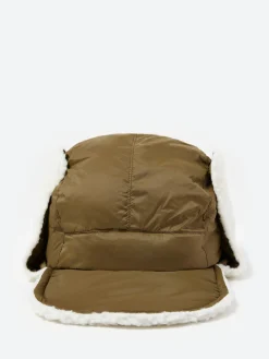 TAION - Mountain Reversible Down X Boa Warm Cap in Olive and Ivory