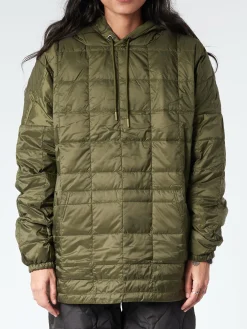 TAION - Oversized Down Hoodie in Dark Olive