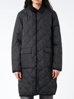 TAION - Piping Long Down Coat in Black