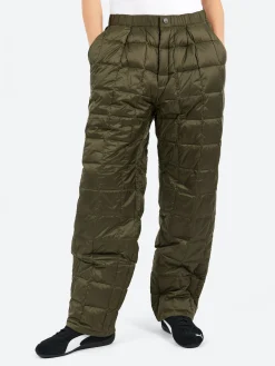 TAION - Semi Wide Down Pants in Dark Olive
